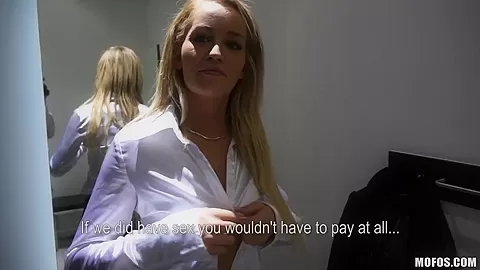 Gorgeous blonde Sunshine takes her clothes off in public