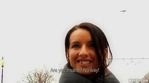Czech lass Martina talked into public tit-showing