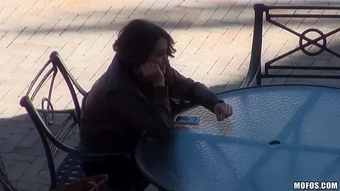 A beautiful girl is stood up by a real loser