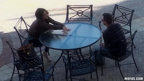 A beautiful girl is stood up by a real loser