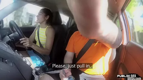 Arab rimming n deepthroat babe car fucked by driving tutor