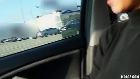 Holly sucks strange dick for some quick cash