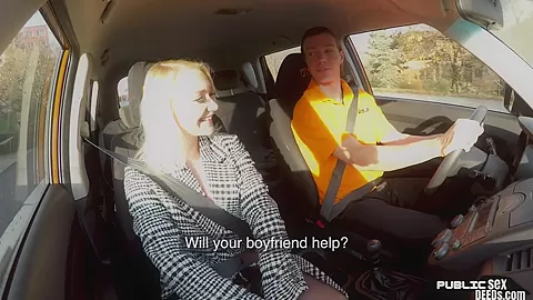teen 18+ in stockings enjoys public outdoor car sex by tutor