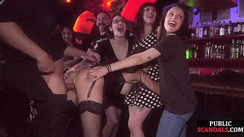Latin teen 18+ in latex publicly pussy n throat fucked in group
