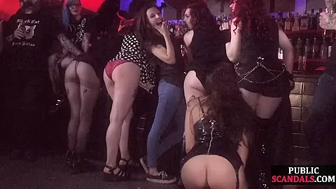 Latin teen 18+ in latex publicly pussy n throat fucked in group