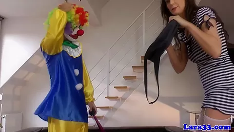British stockings milf cockriding clown