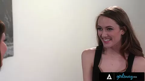 GIRLSWAY - Horny Boss Joins Two Employees After Catching Them Fucking In Her Office