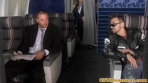 Assfucked CFNM stewardess joins mile high club