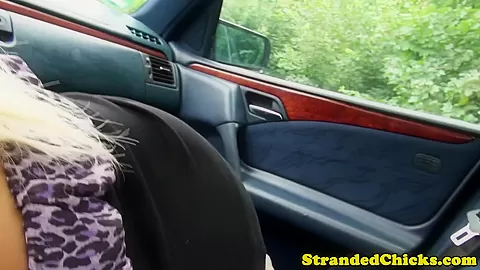 Stranded european teen 18+ cumswallows after bj