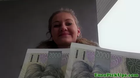 Pulled euro babe fucked from behind in forest