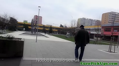 Pulled euro babe fucked from behind in forest