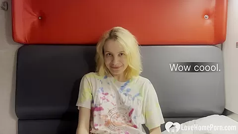 Blonde stepsister invited me to fuck her