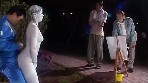 Cosplay Porn: Public Painted Statue Fuck 3