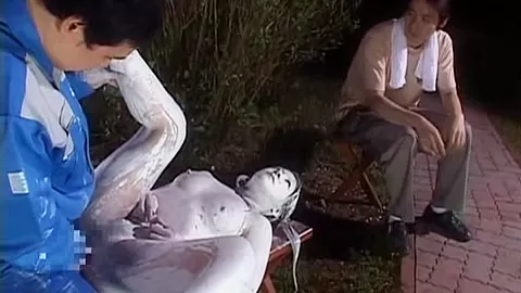 Cosplay Porn: Public Painted Statue Fuck 3