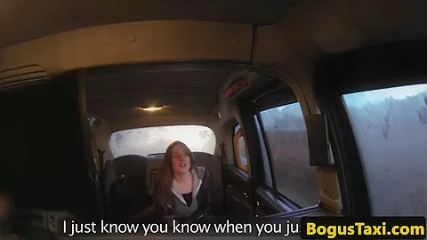 British taxi gf wanking off cabbies cock