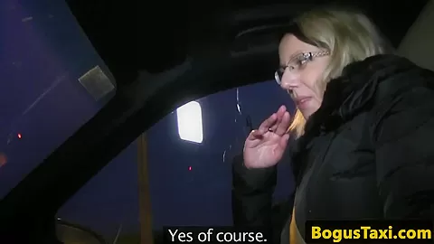 Czech taxi babe blowing cock pov