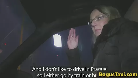 Czech taxi babe blowing cock pov