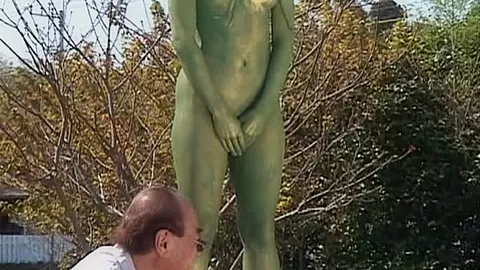 Cosplay Porn: Public Painted Statue Fuck 1