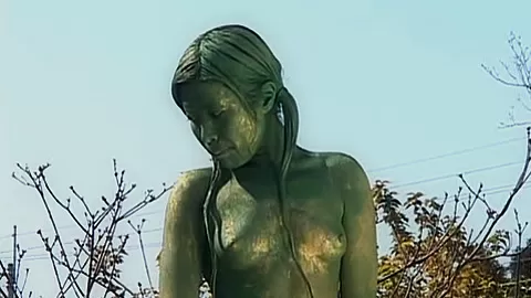Cosplay Porn: Public Painted Statue Fuck 1