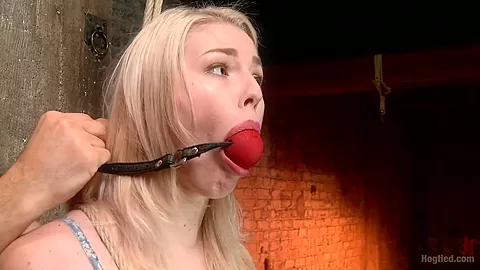 Suspended Anal Invasion for Newbie Blonde Squirting Slut