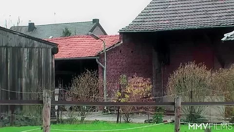 Fat German Step mom pounded in the barn