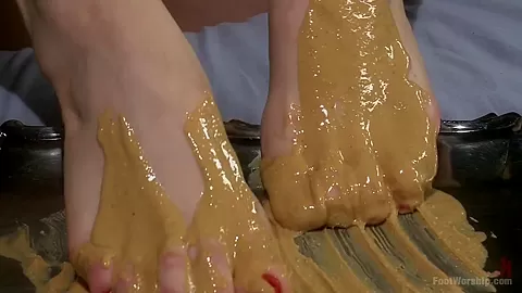 Peanut Butter and Jelly Toe Sandwiches Lesbian Foot Sploshing