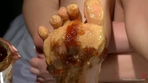 Peanut Butter and Jelly Toe Sandwiches Lesbian Foot Sploshing