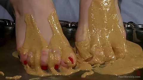 Peanut Butter and Jelly Toe Sandwiches Lesbian Foot Sploshing