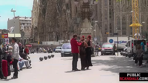 Redhead domina n lord showing their naked babe sub in public