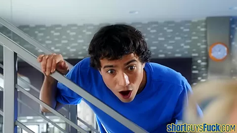 Short guy fucks huge boobs of mouthjizzed bigass MILF