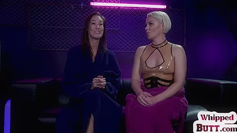 Lez babe enjoys BDSM lashing and fingering from her domina