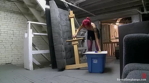 Art student 18+ Gangbang in Freight Elevator