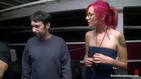 Art student 18+ Gangbang in Freight Elevator