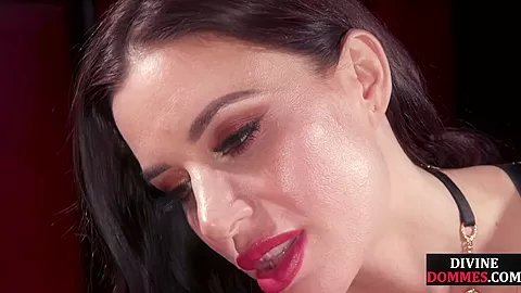 Fem nympho beauty seduces BDSM guy b4 whipping his dick
