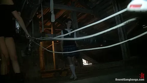Russian Cutie with Braces gets Caught Trespassing and Gangbanged