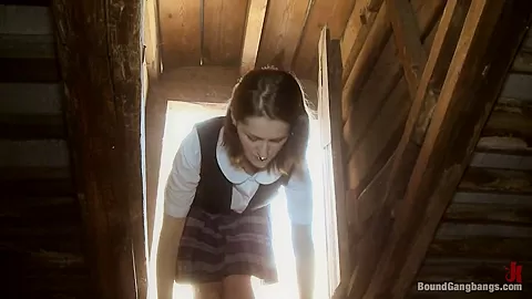 Russian Cutie with Braces gets Caught Trespassing and Gangbanged
