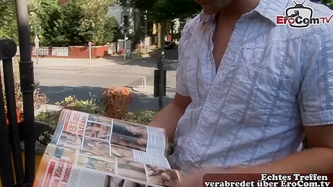 German blonde slut meet stranger at casting and get fucked