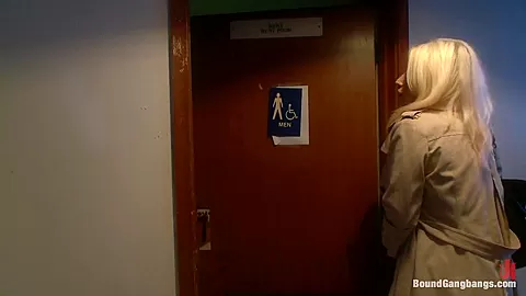 Big Tittied Rich Girl Mercilessly Fucked in a Dirty Bathroom