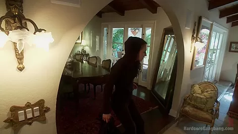 Crime pays Bad girl cat burglar gets fantasy fucked First gangbang