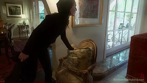 Crime pays Bad girl cat burglar gets fantasy fucked First gangbang