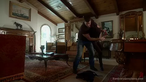 Crime pays Bad girl cat burglar gets fantasy fucked First gangbang