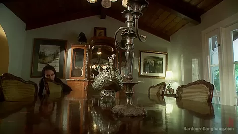 Crime pays Bad girl cat burglar gets fantasy fucked First gangbang