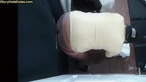 Gloryhole gay enjoys sucking stiff dick b4 anal fucking