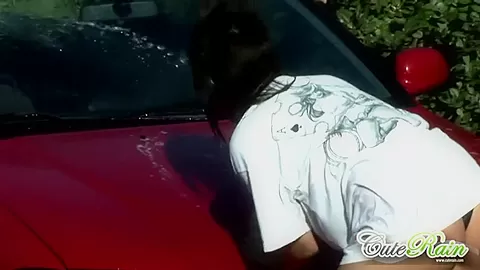 Gorgeous petite lesbians get wet