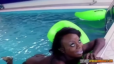 Cheeky black slut ready for interracial orgy in sex resort
