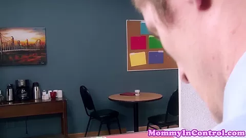 Bigtitted stepmom shows teen 18+ how to suck