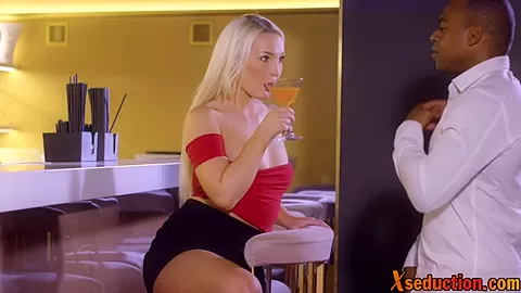 Interracial sex in the club for the blonde perky boobed babe