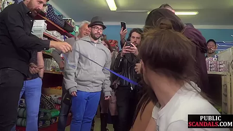 Pathetic slut used in public deepthroat and rimjob ***