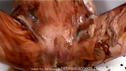 Wierd Chocolate Food Play And Banana Penetration