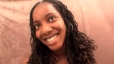 Stockinged POV ebony sucking on dick